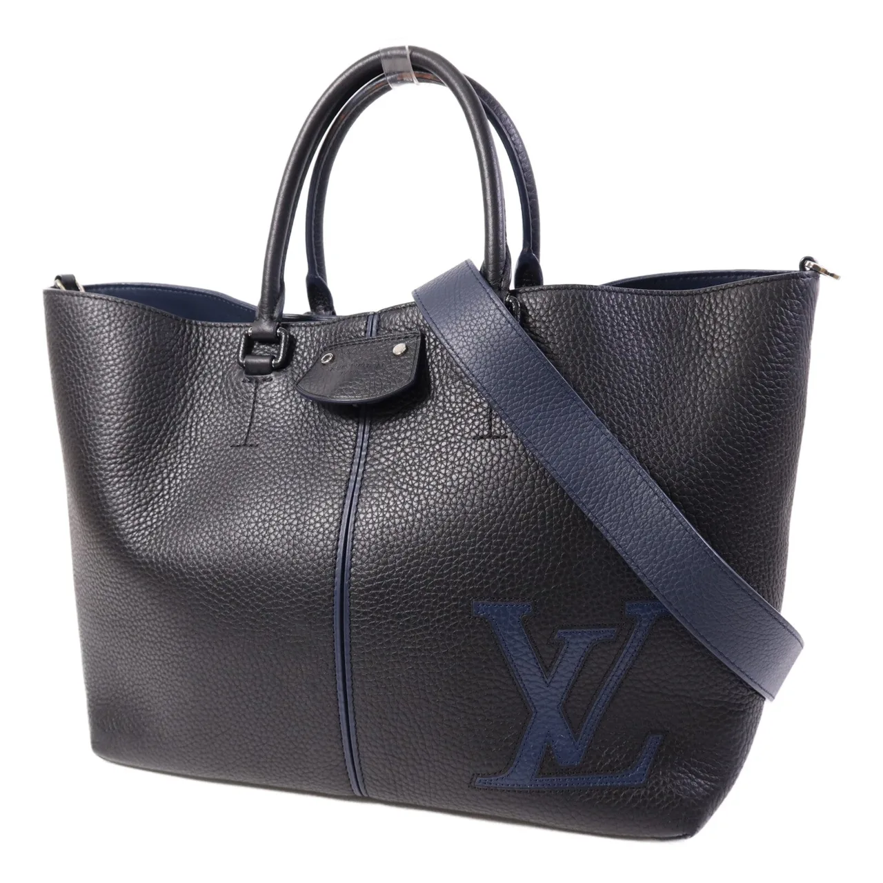 LOUIS VUITTON M54778 2-Way Bag Calfskin 黑色 / 海軍藍 / Black/Navy Calfskin Rank B - Thumbnail 3