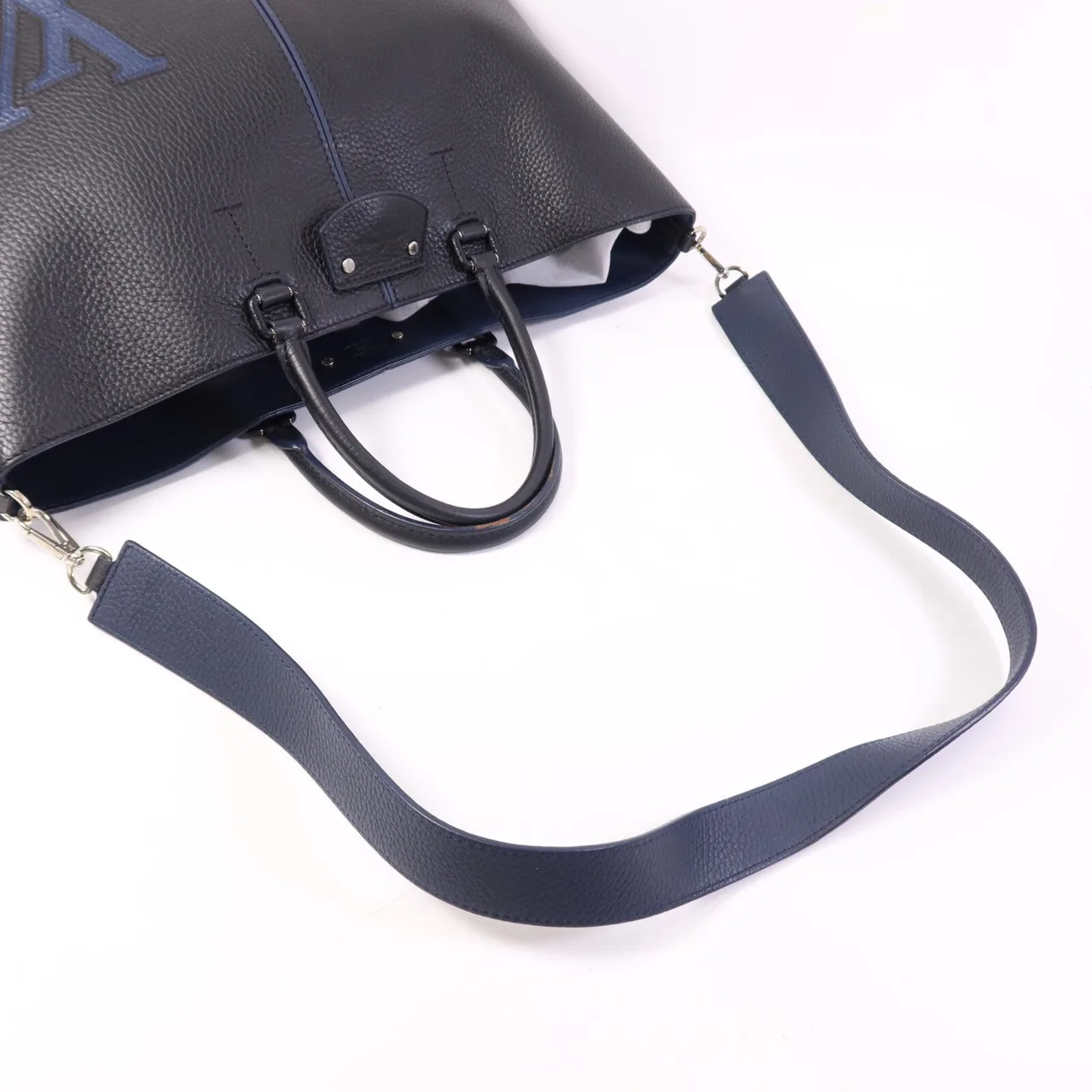 LOUIS VUITTON M54778 2-Way Bag Calfskin 黑色 / 海軍藍 / Black/Navy Calfskin Rank B - Thumbnail 8