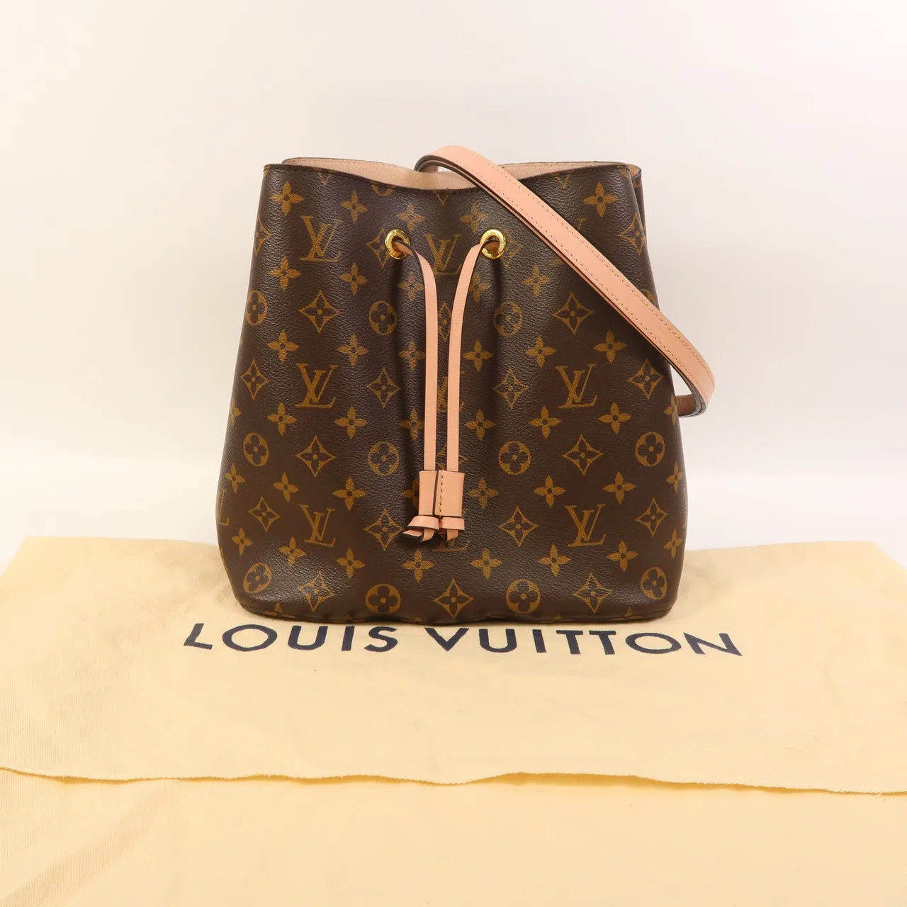 LOUIS VUITTON NeoNoe M44022 Shoulder Bag Coated Canvas 棕色 / 粉色 / Pink Coated Canvas Rank B - Thumbnail 8