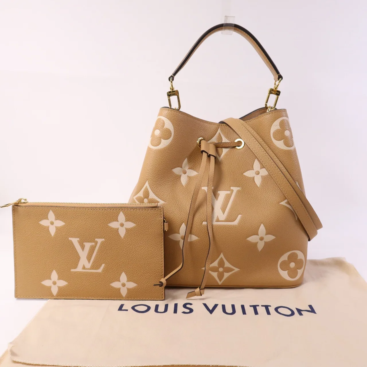 LOUIS VUITTON NeoNoe M45808 2-Way Bag Calfskin 棕色 / Apricote Calfskin Rank A - Thumbnail 9