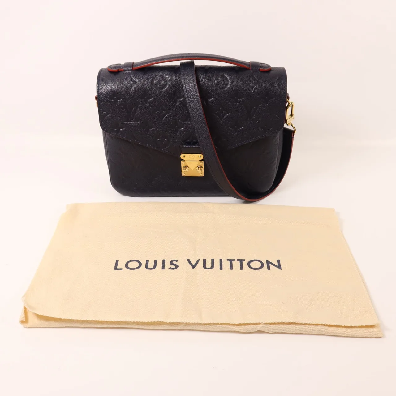 LOUIS VUITTON Pochette Metis M44071 2-Way Bag Calfskin 海軍藍 Calfskin Rank A - Thumbnail 9