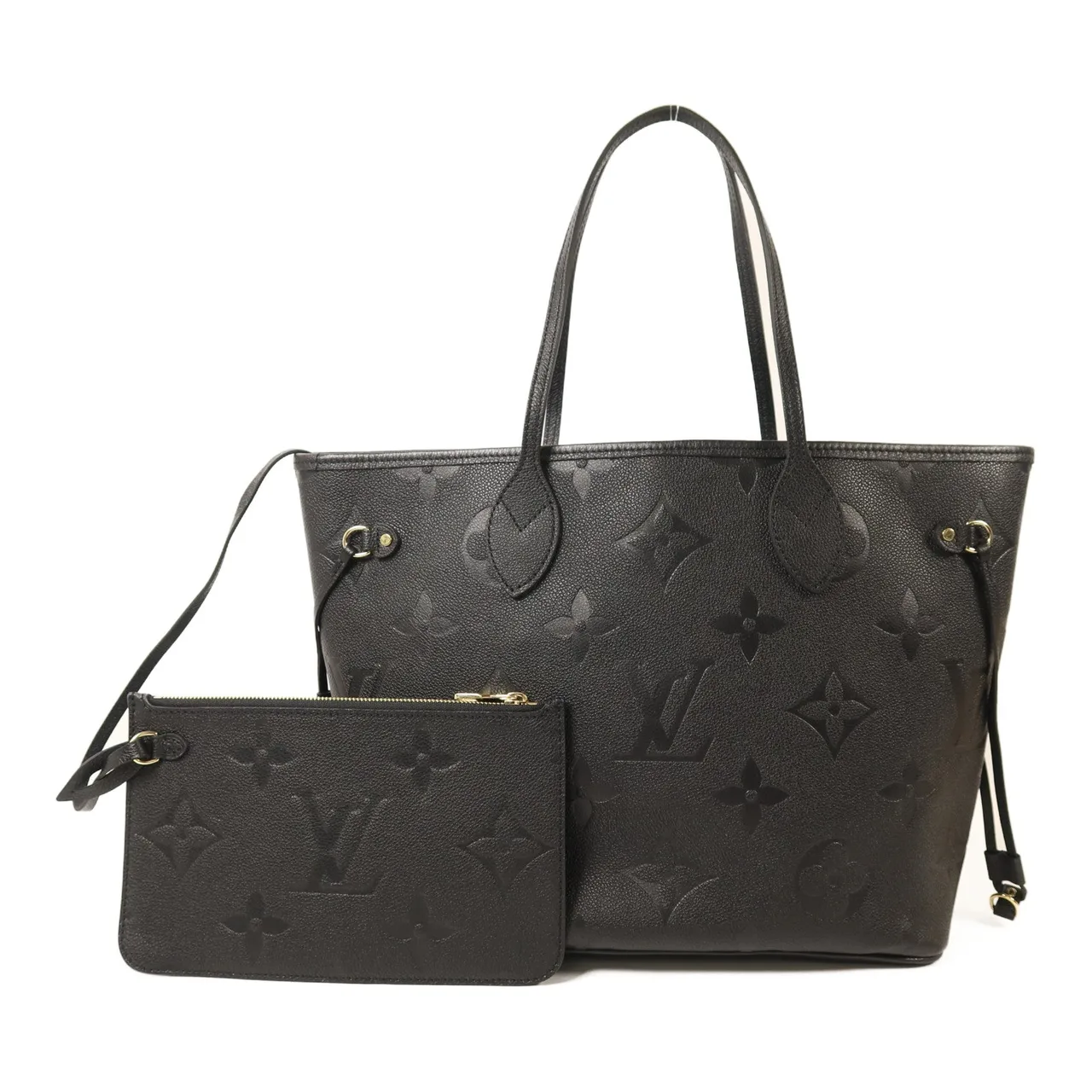 LOUIS VUITTON Neverfull M45685 Tote Bag Calfskin 黑色 / Black Calfskin Rank A - Thumbnail 2