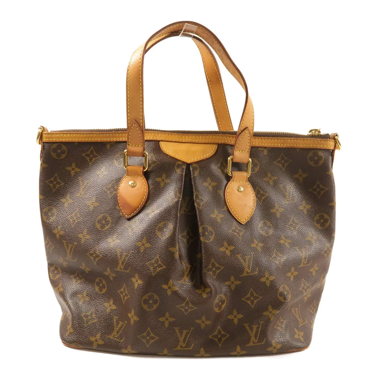 LOUIS VUITTON Palermo M40145 2-Way Bag Coated Canvas 棕色 Coated Canvas Rank B - Thumbnail 2