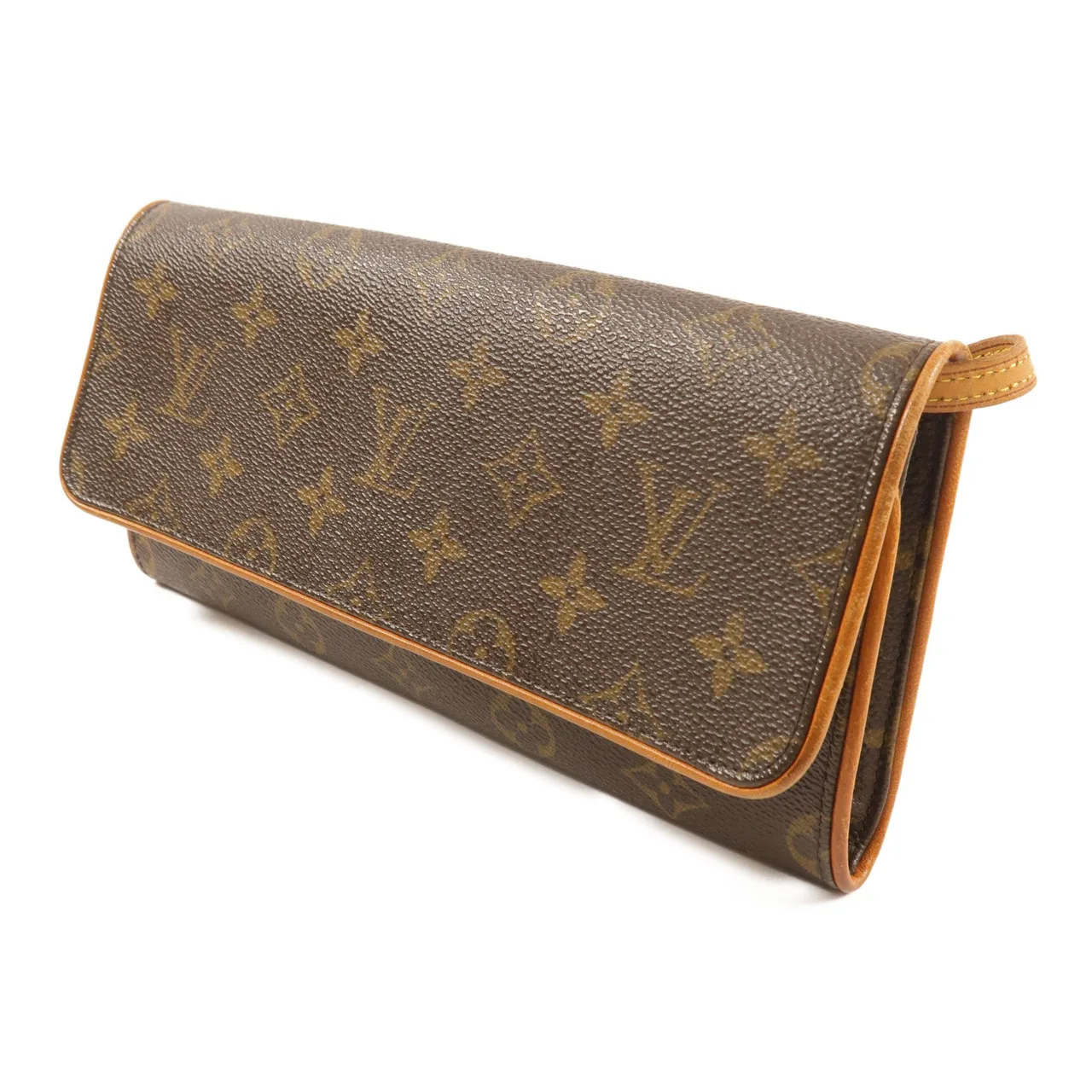 LOUIS VUITTON Pochette Twin M51852 Shoulder Bag Coated Canvas 棕色 Coated Canvas Rank B - Thumbnail 3