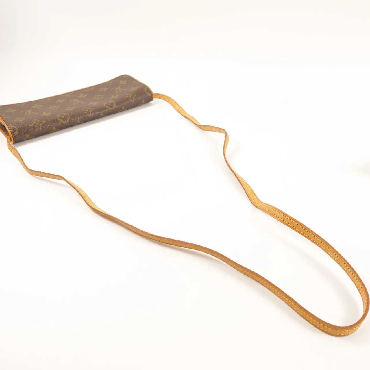 LOUIS VUITTON Pochette Twin M51852 Shoulder Bag Coated Canvas 棕色 Coated Canvas Rank B - Thumbnail 8