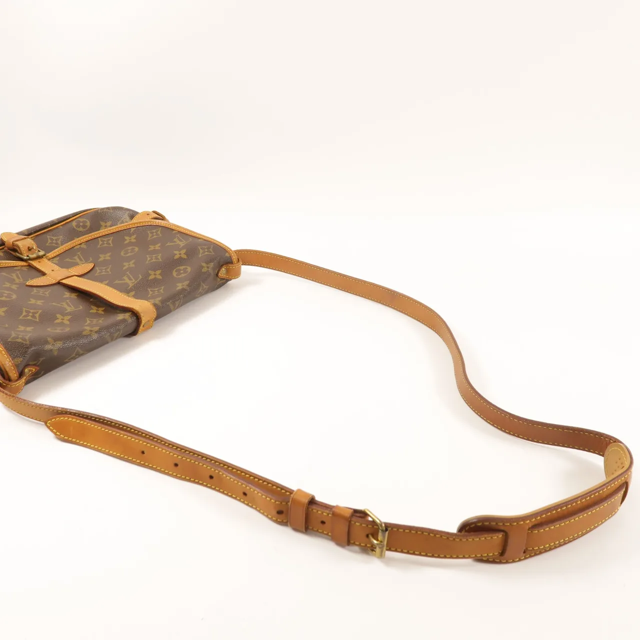 LOUIS VUITTON Saumur M42256 肩背包 塗層帆布 棕色 塗層帆布 中古品B - 縮圖 8