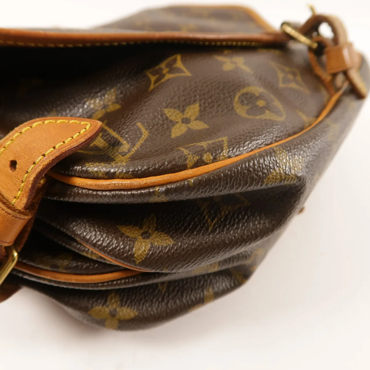 LOUIS VUITTON Saumur M42256 肩背包 塗層帆布 棕色 塗層帆布 中古品B - 縮圖 9