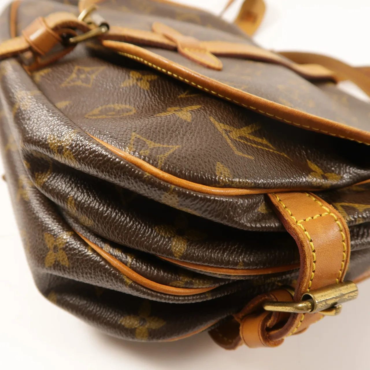 LOUIS VUITTON Saumur M42256 肩背包 塗層帆布 棕色 塗層帆布 中古品B - 縮圖 12