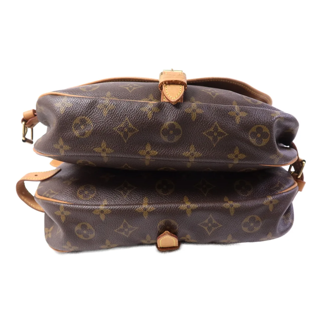 LOUIS VUITTON Saumur M42256 肩背包 塗層帆布 棕色 / Brown 塗層帆布 中古品B - 縮圖 4