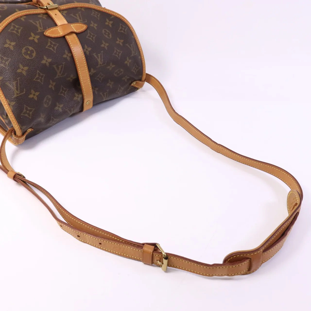 LOUIS VUITTON Saumur M42256 肩背包 塗層帆布 棕色 / Brown 塗層帆布 中古品B - 縮圖 9