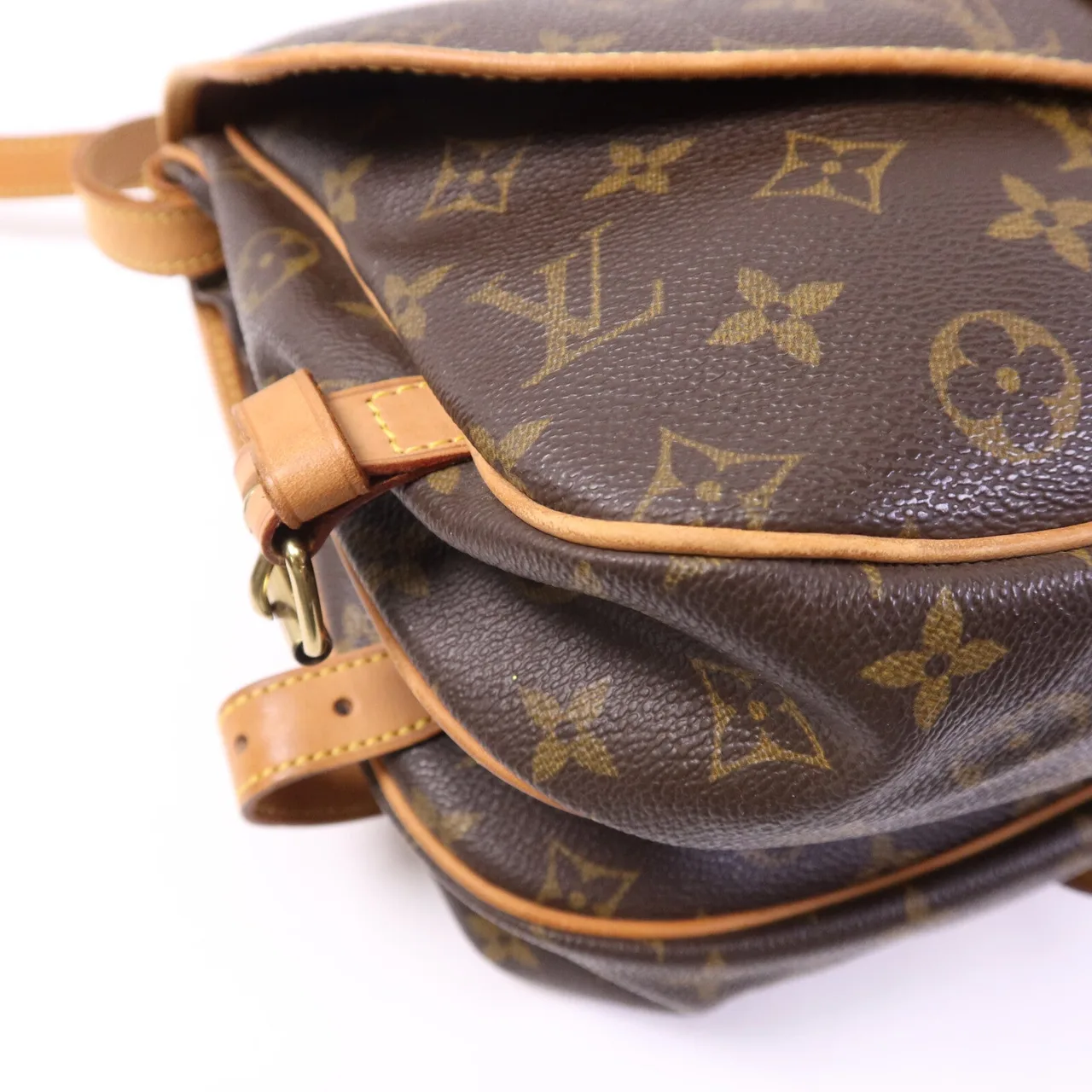 LOUIS VUITTON Saumur M42256 肩背包 塗層帆布 棕色 / Brown 塗層帆布 中古品B - 縮圖 10