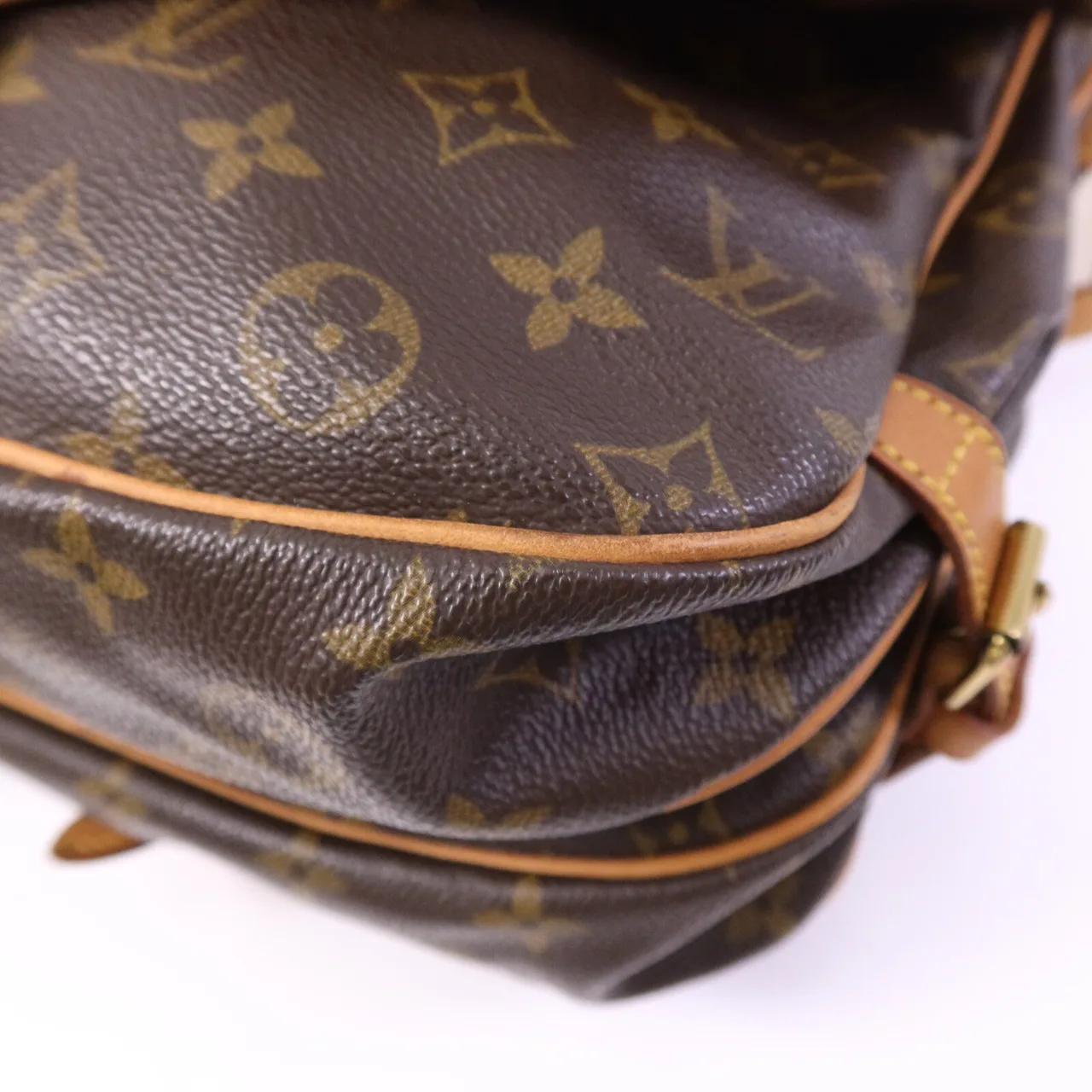 LOUIS VUITTON Saumur M42256 肩背包 塗層帆布 棕色 / Brown 塗層帆布 中古品B - 縮圖 12