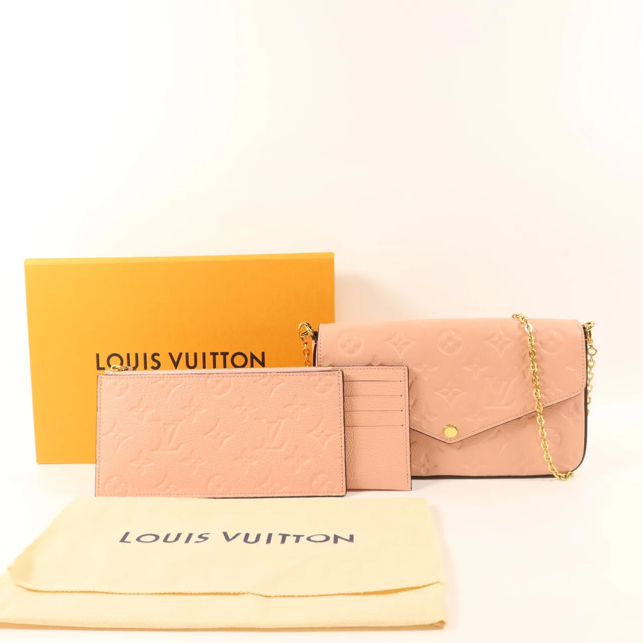 LOUIS VUITTON Felicie M82608 Shoulder Bag Calfskin 粉色 / Pink Calfskin Rank A - Thumbnail 10