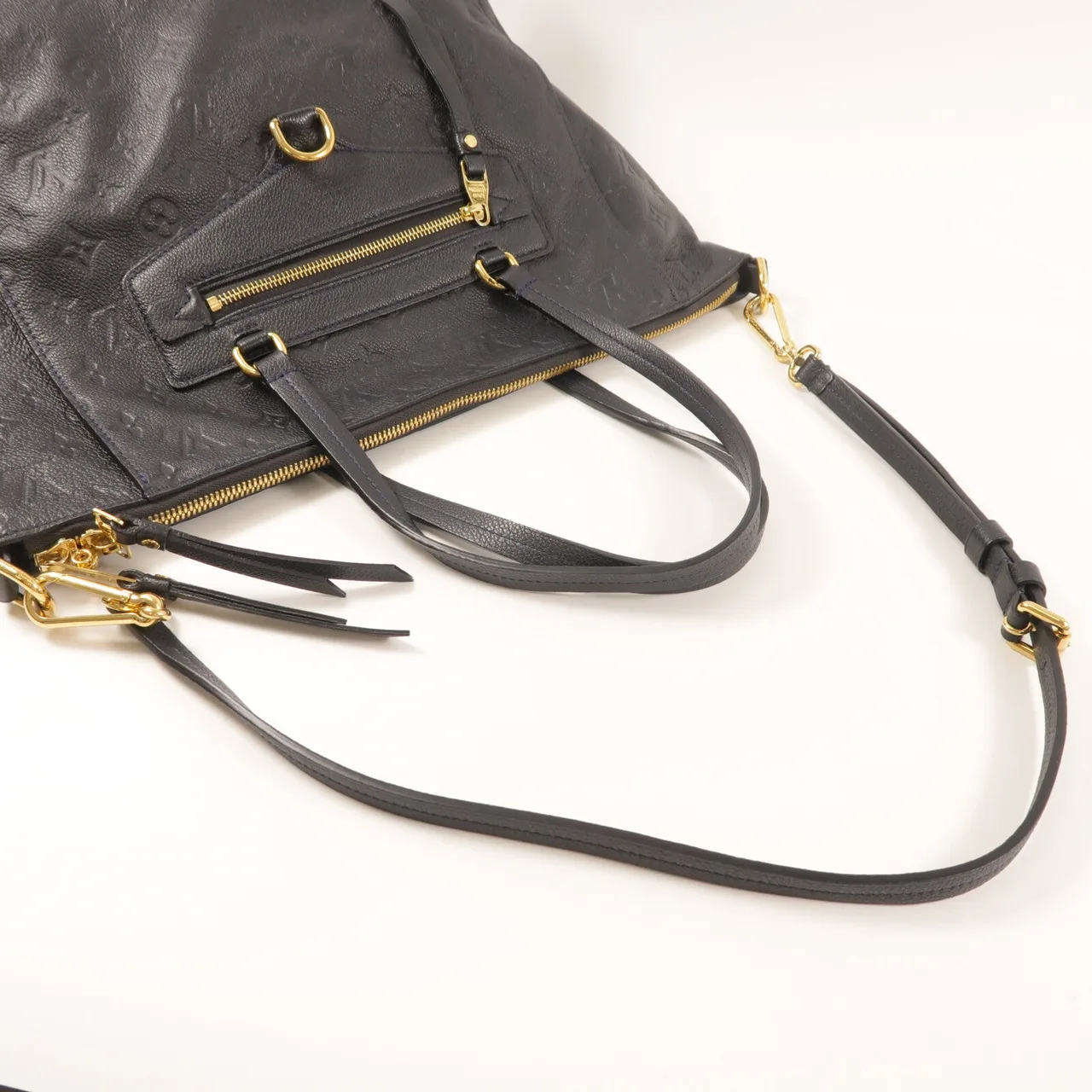 LOUIS VUITTON Lumineuse M93410 兩用包 牛皮 藍色 / Navy 牛皮 中古品A - 縮圖 8