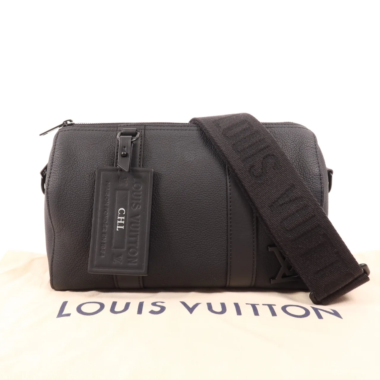 LOUIS VUITTON Keepall M59255 肩背包 牛皮 黑色 / BK 牛皮 中古品A - 縮圖 8