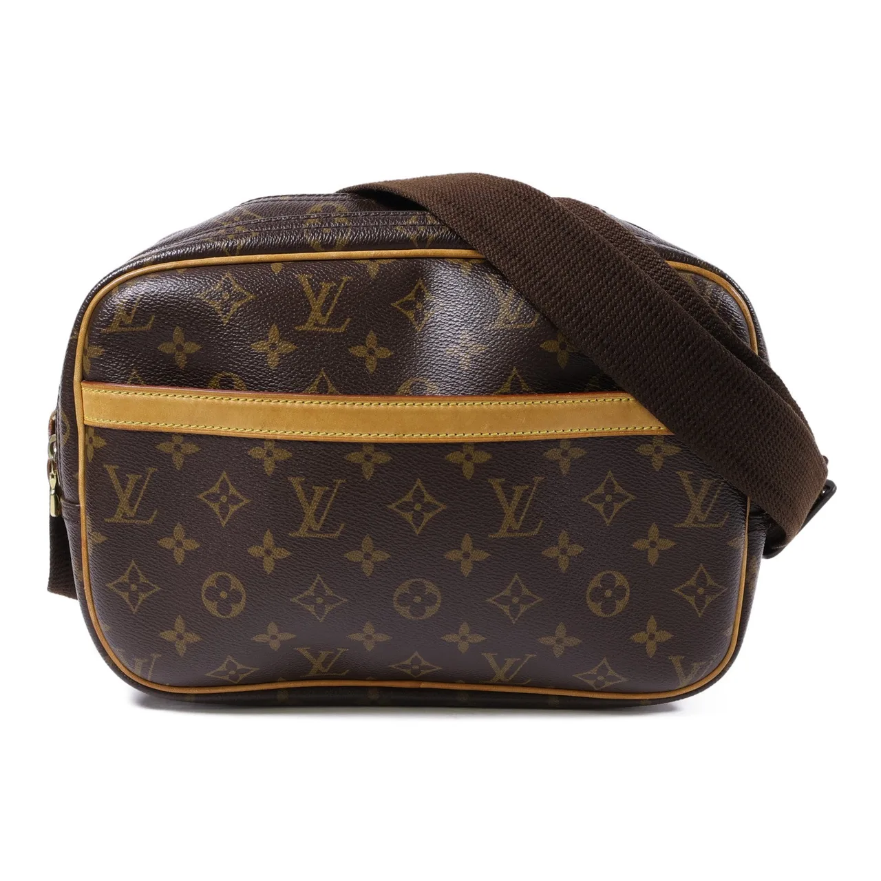 LOUIS VUITTON Reporter M45254 Shoulder Bag Coated Canvas 棕色