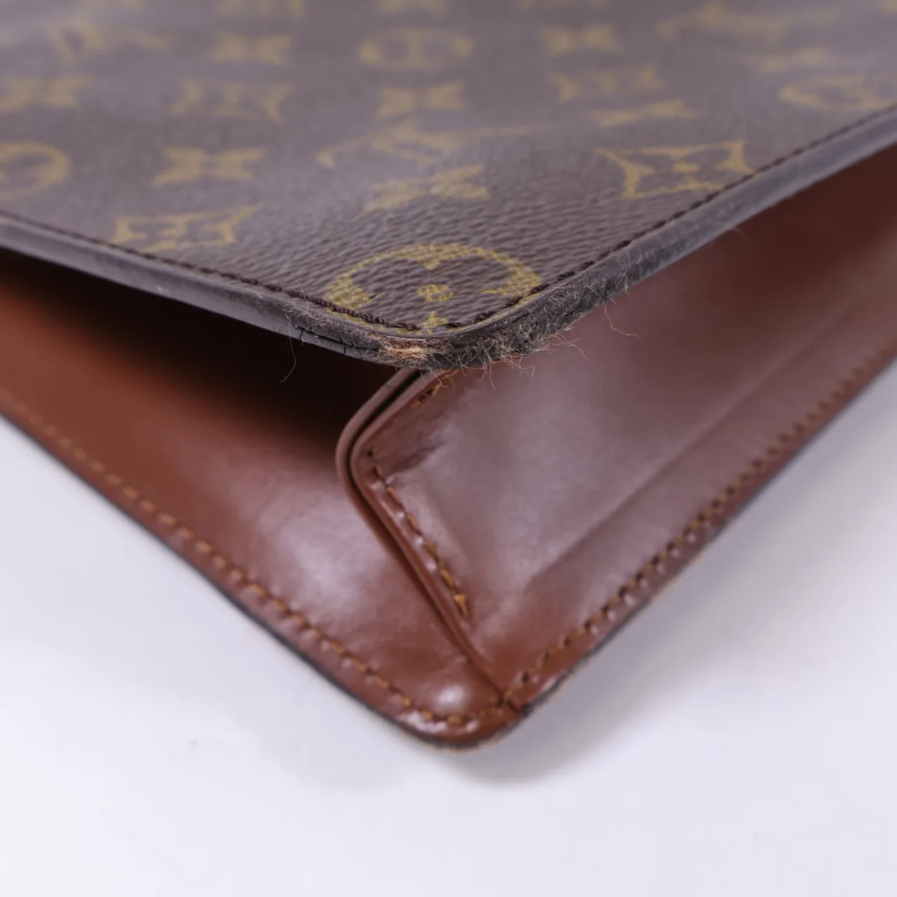 LOUIS VUITTON Monceau M51185 兩用包 塗層帆布 棕色 塗層帆布 中古品B - 縮圖 11