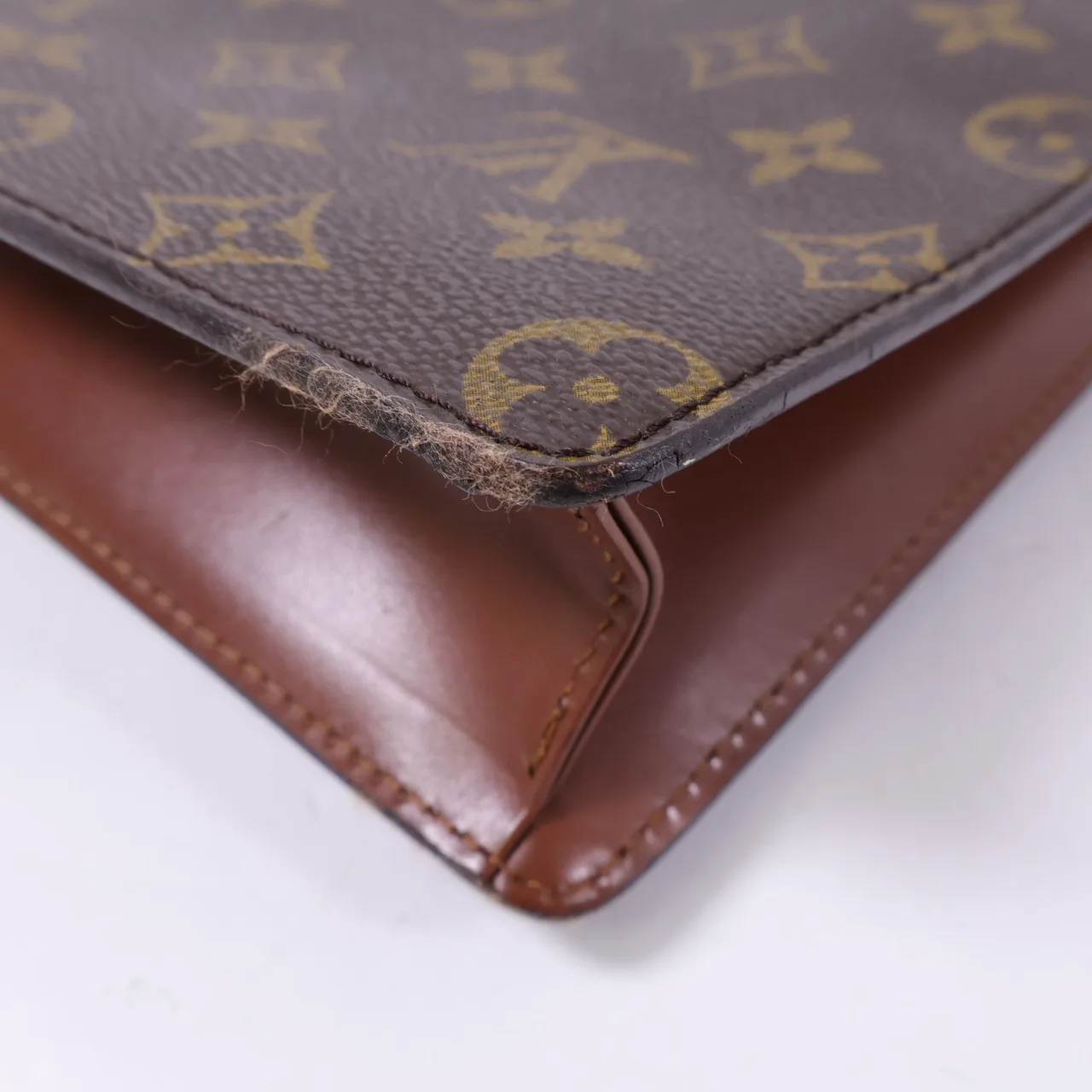 LOUIS VUITTON Monceau M51185 兩用包 塗層帆布 棕色 塗層帆布 中古品B - 縮圖 12