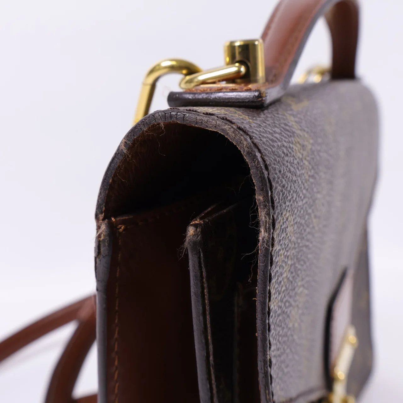 LOUIS VUITTON Monceau M51185 兩用包 塗層帆布 棕色 塗層帆布 中古品B - 縮圖 14