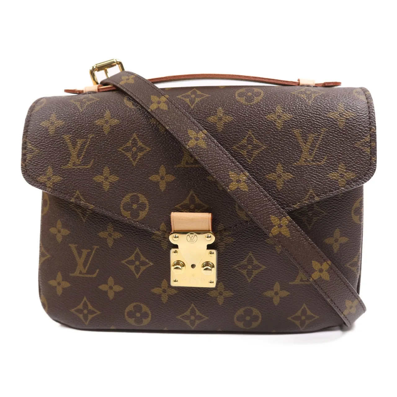 LOUIS VUITTON Pochette Metis M44875 2-Way Bag Coated Canvas 棕色