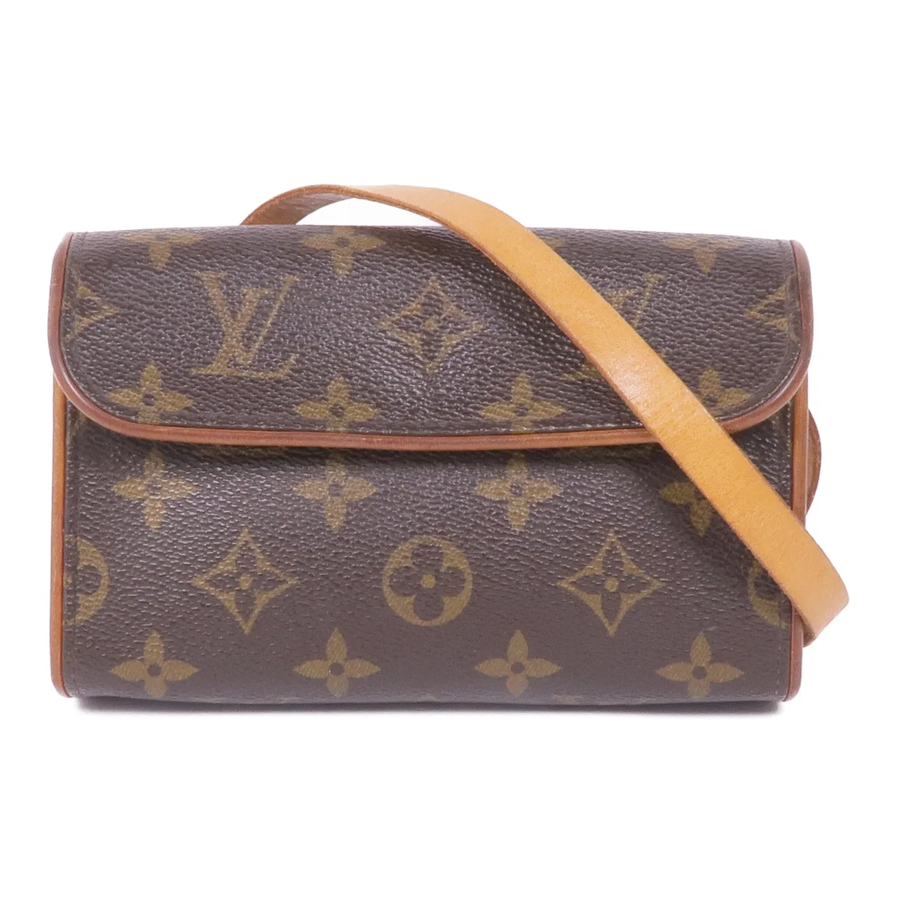 LOUIS VUITTON Pochette Florentine M51855 腰包 塗層帆布 棕色 / Brown