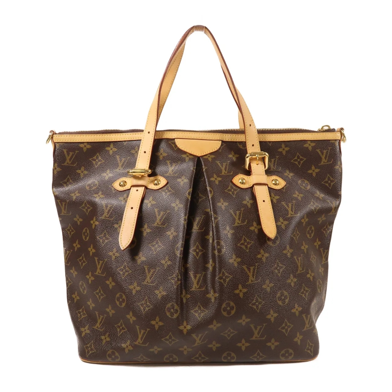 LOUIS VUITTON Palermo M40146 兩用包 塗層帆布 棕色 塗層帆布 中古品B - 縮圖 2