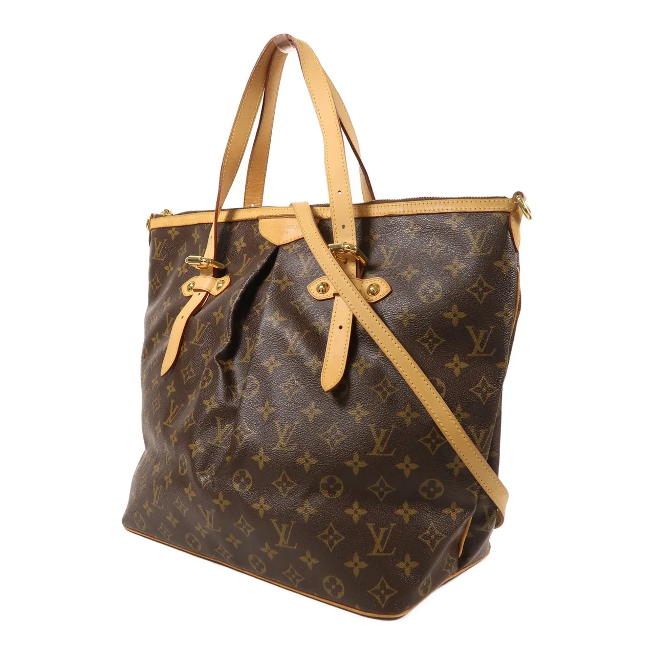 LOUIS VUITTON Palermo M40146 兩用包 塗層帆布 棕色 塗層帆布 中古品B - 縮圖 3