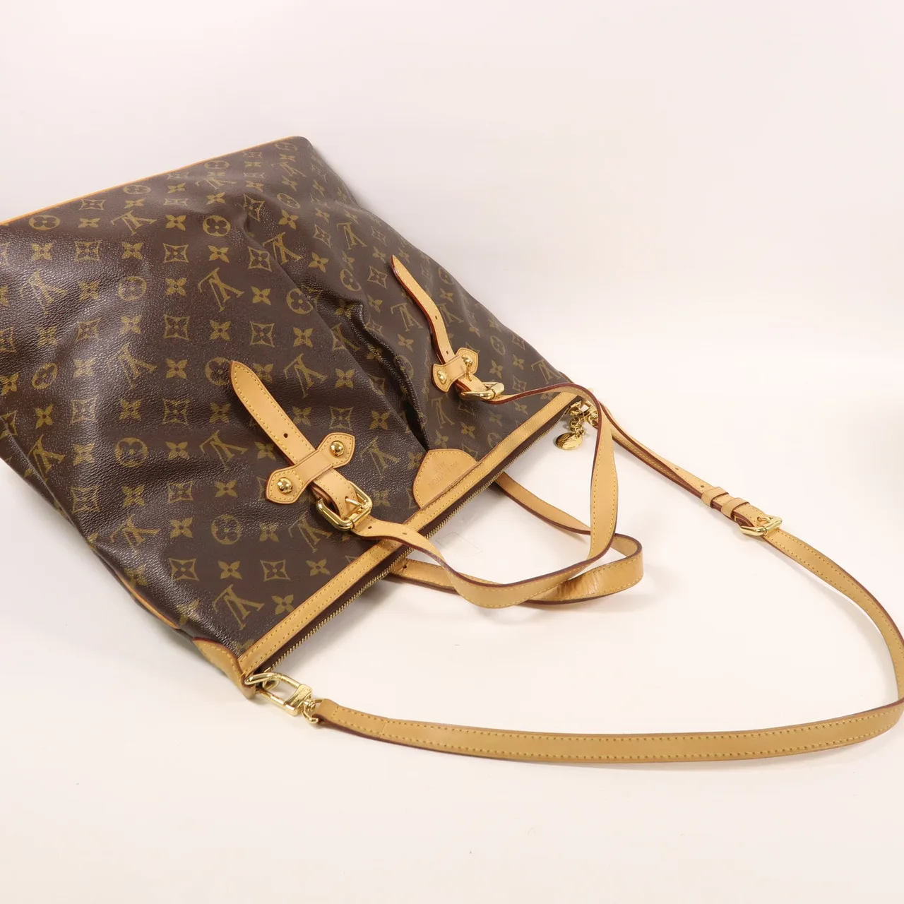 LOUIS VUITTON Palermo M40146 兩用包 塗層帆布 棕色 塗層帆布 中古品B - 縮圖 8