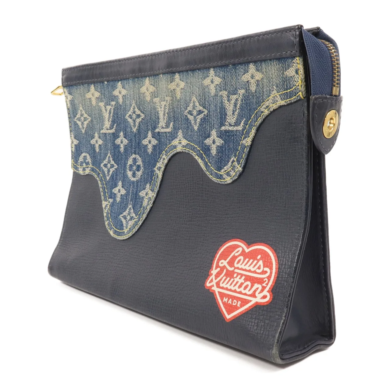 LOUIS VUITTON Pochette Voyage M45961 Clutch Leather 藍色 / Blue Leather Rank B - Thumbnail 3