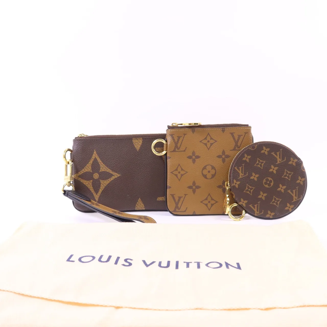 LOUIS VUITTON Pochette Trio M68756 手拿包 塗層帆布 棕色 塗層帆布 中古品A - 縮圖 24