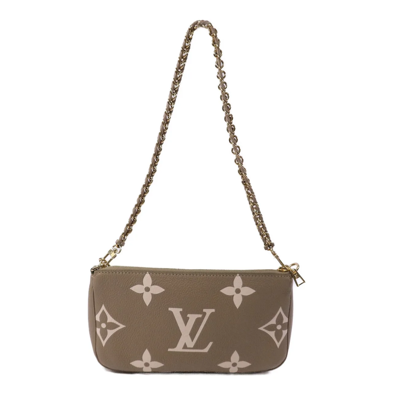LOUIS VUITTON Multi Pochette M22670 2-Way Bag Calfskin 灰色 / Khaki Cream Calfskin Rank A - Thumbnail 2