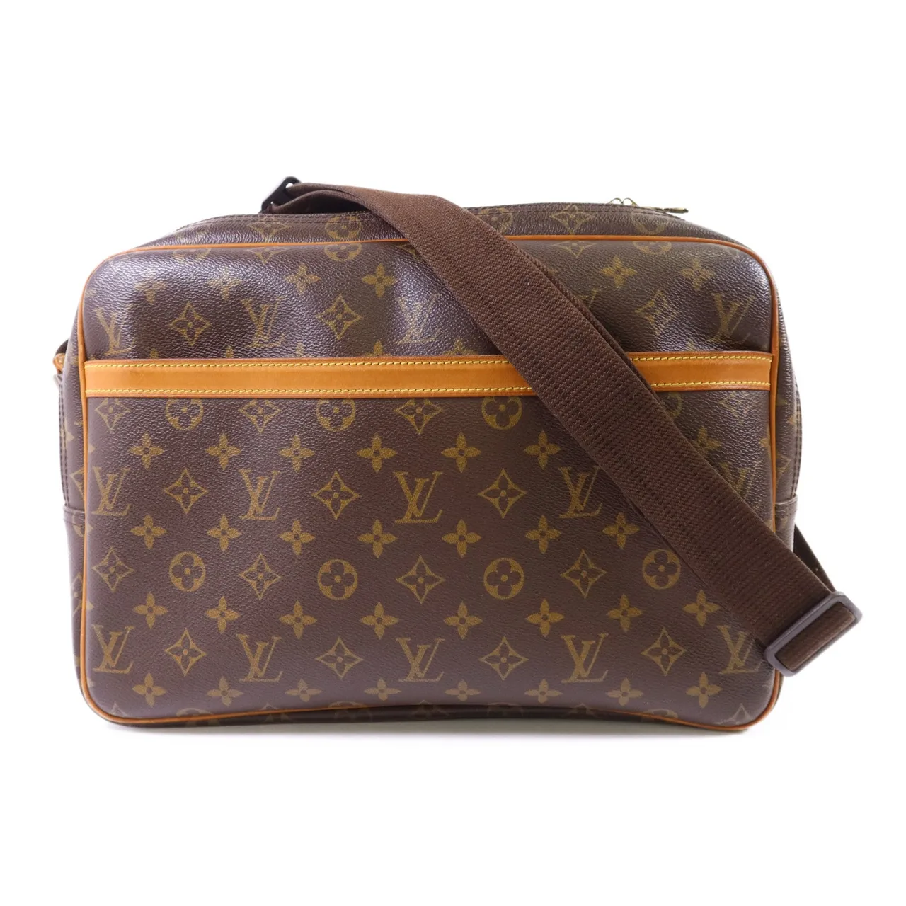 LOUIS VUITTON Reporter M45252 肩背包 塗層帆布 棕色