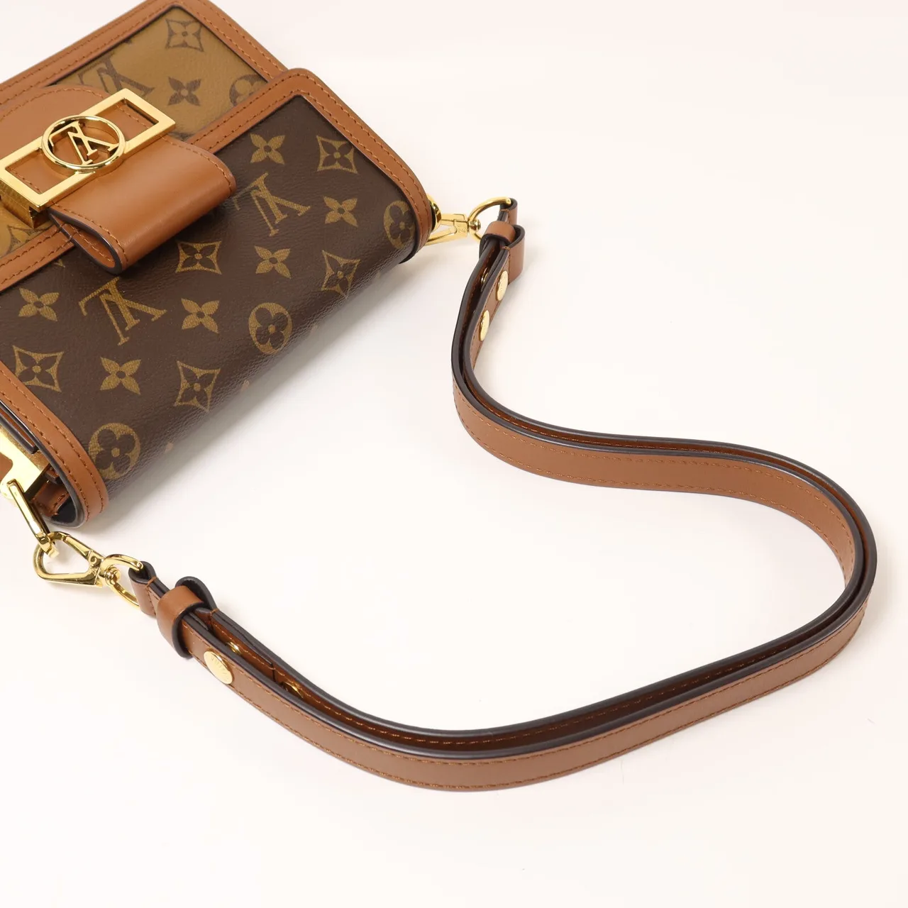 LOUIS VUITTON Mini Dauphine M44580 Shoulder Bag Coated Canvas 棕色 / Brown Coated Canvas Rank A - Thumbnail 8