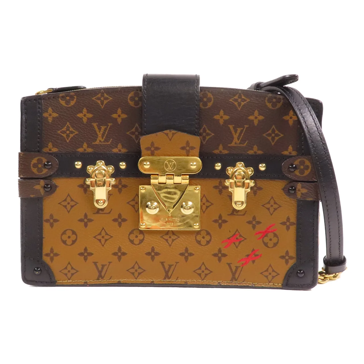 LOUIS VUITTON Trunk M43596 Shoulder Bag Coated Canvas 棕色
