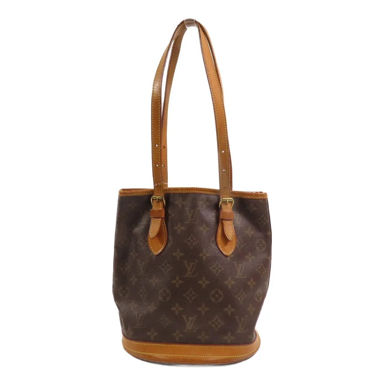 LOUIS VUITTON Petit Bucket M42238 Shoulder Bag Coated Canvas 棕色
