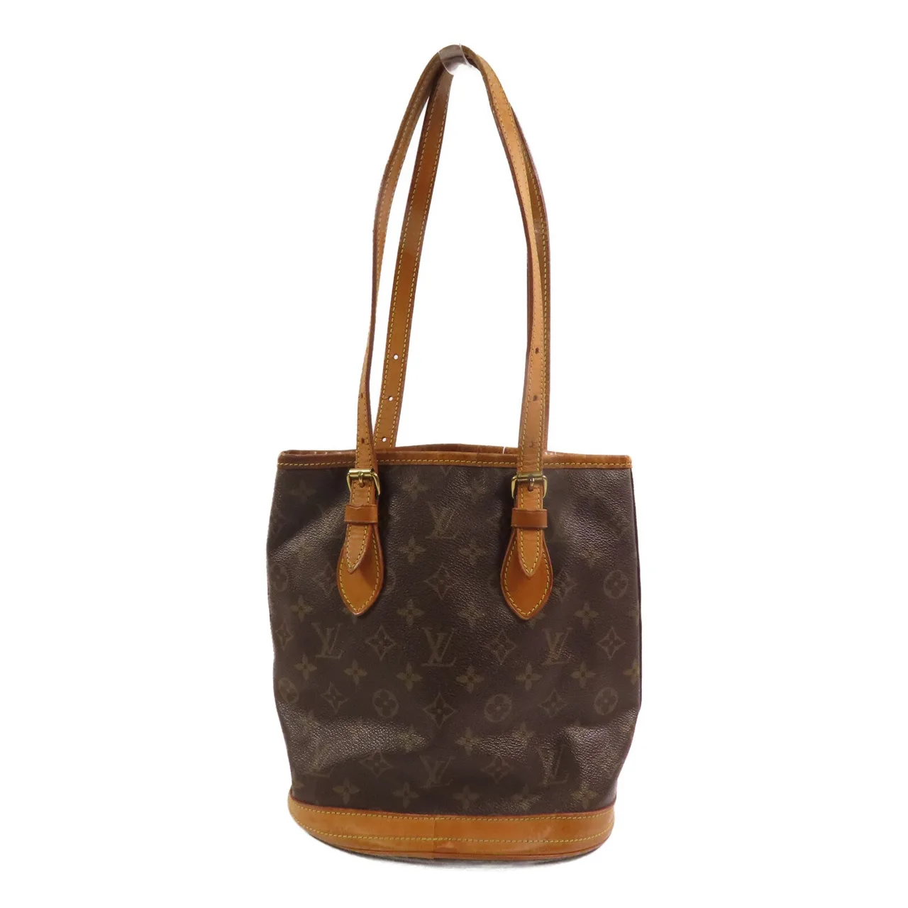 LOUIS VUITTON Petit Bucket M42238 Shoulder Bag Coated Canvas 棕色 Coated Canvas Rank C - Thumbnail 2
