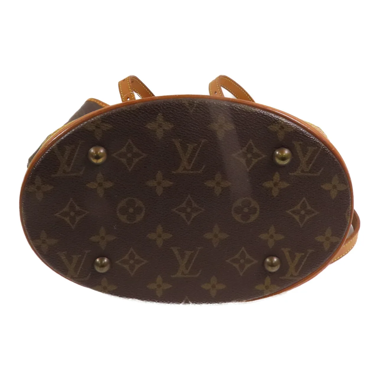LOUIS VUITTON Petit Bucket M42238 Shoulder Bag Coated Canvas 棕色 Coated Canvas Rank C - Thumbnail 4