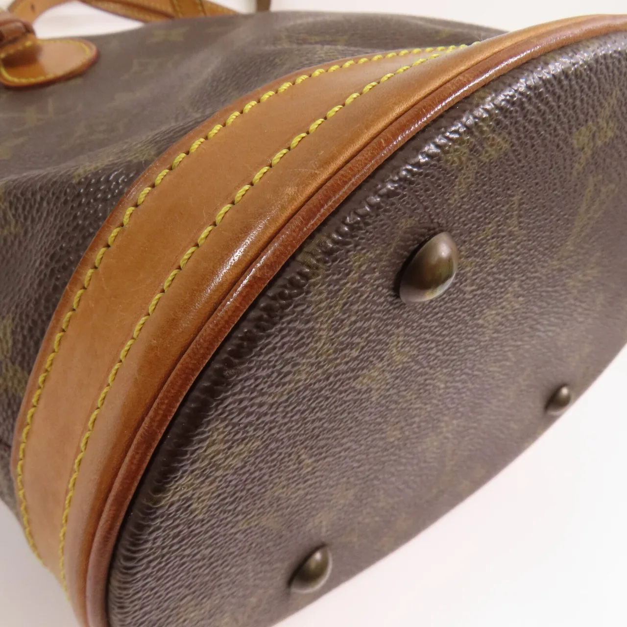 LOUIS VUITTON Petit Bucket M42238 Shoulder Bag Coated Canvas 棕色 Coated Canvas Rank C - Thumbnail 7