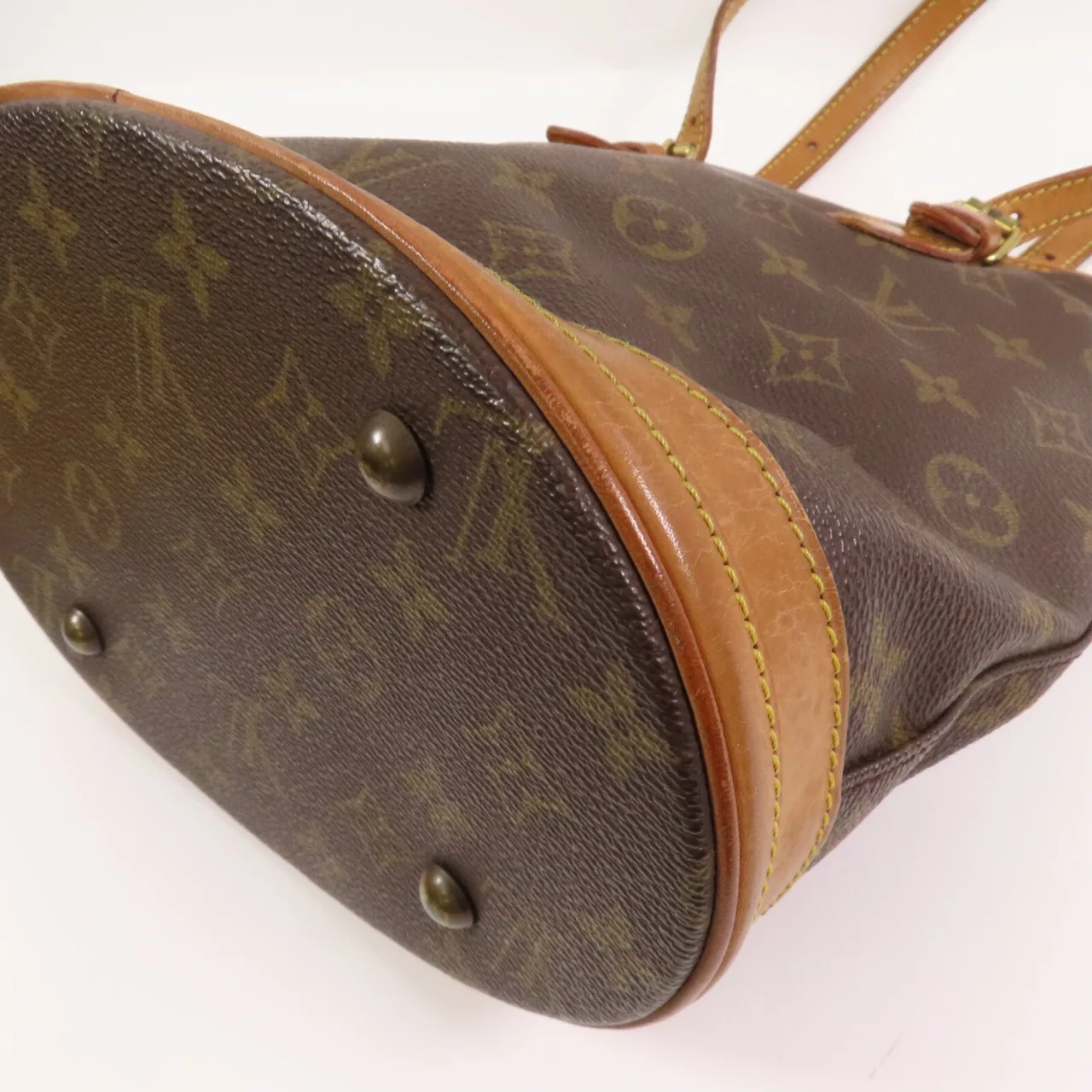 LOUIS VUITTON Petit Bucket M42238 Shoulder Bag Coated Canvas 棕色 Coated Canvas Rank C - Thumbnail 9