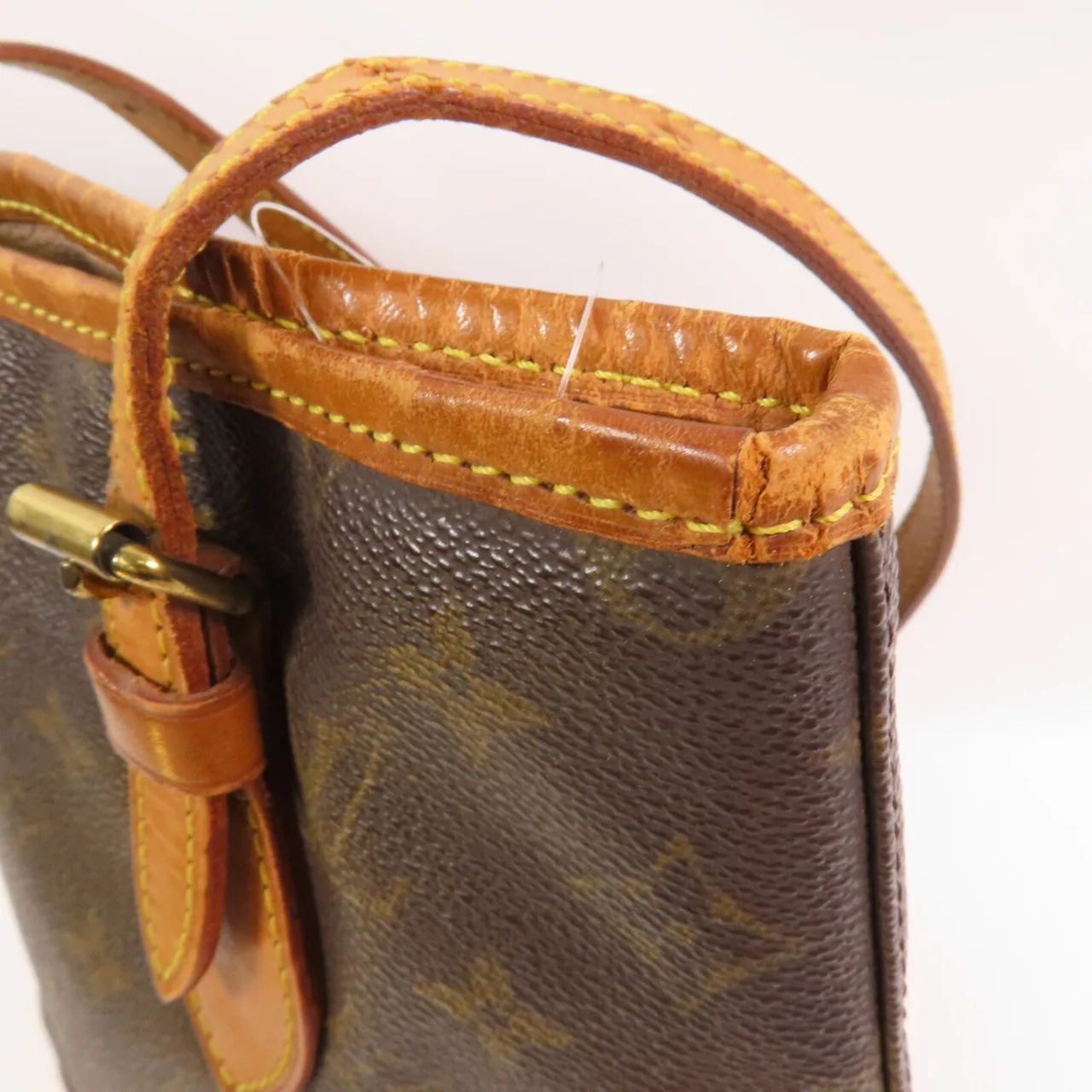 LOUIS VUITTON Petit Bucket M42238 Shoulder Bag Coated Canvas 棕色 Coated Canvas Rank C - Thumbnail 16