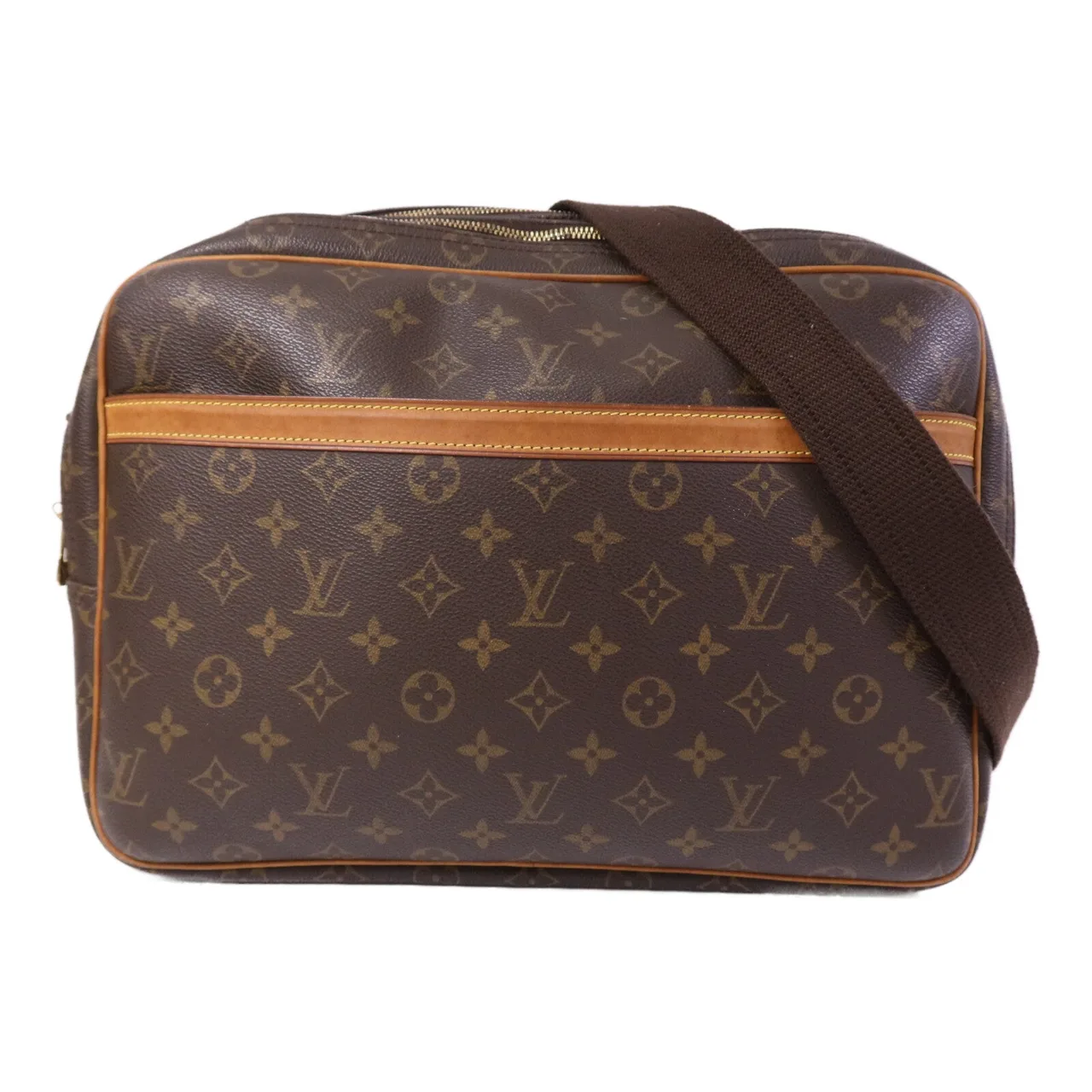LOUIS VUITTON Reporter M45252 Shoulder Bag Coated Canvas 棕色