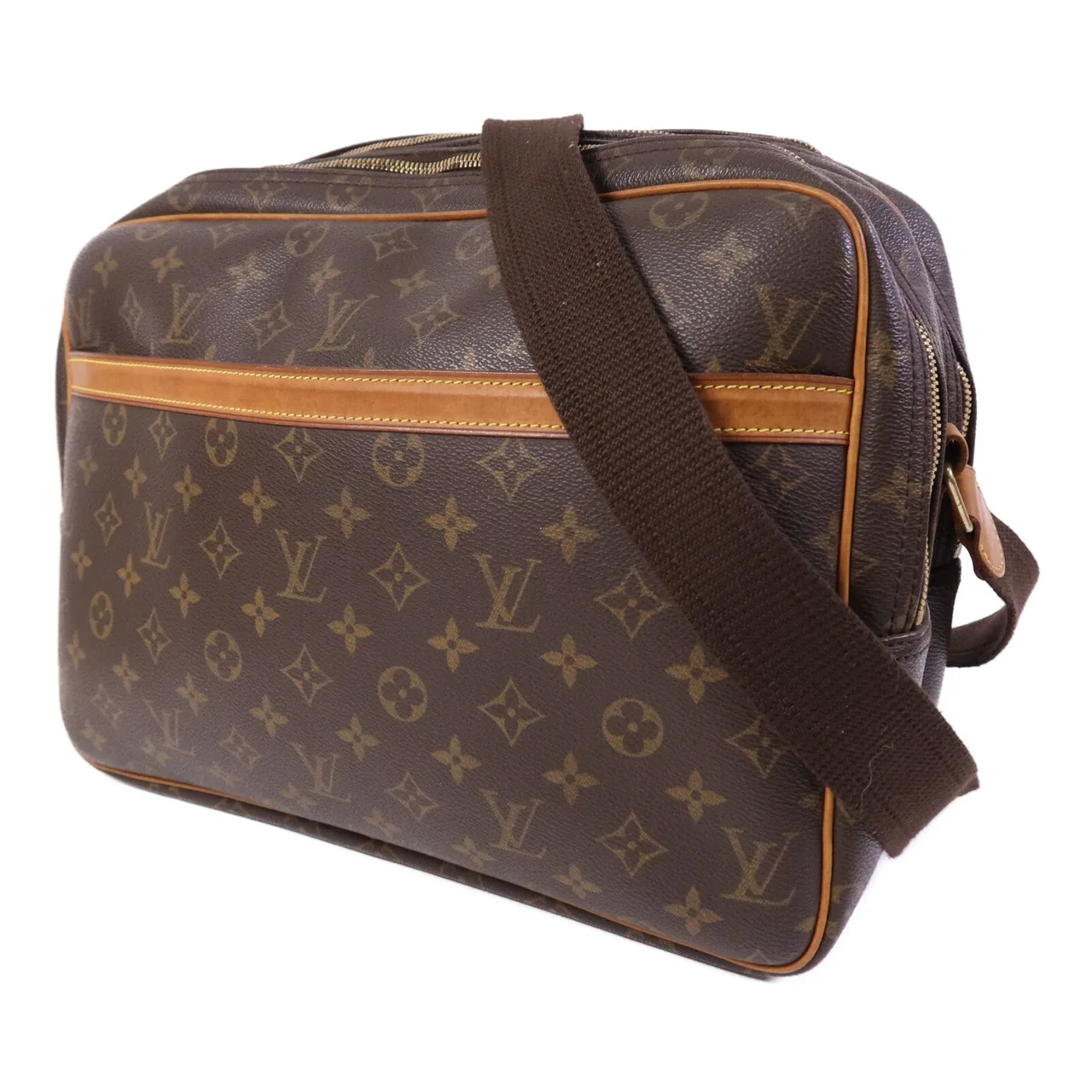 LOUIS VUITTON Reporter M45252 Shoulder Bag Coated Canvas 棕色 Coated Canvas Rank B - Thumbnail 3