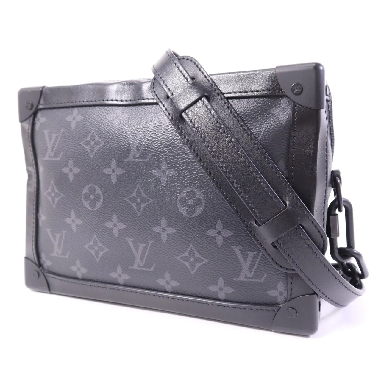 LOUIS VUITTON Soft Trunk M44730 肩背包 塗層帆布 黑色 / Black 塗層帆布 中古品B - 縮圖 3