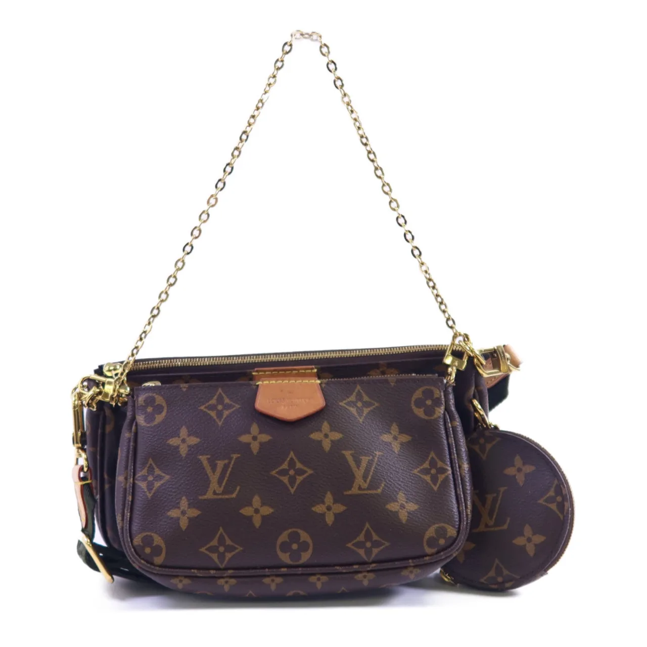 LOUIS VUITTON Multi Pochette M44813 兩用包 塗層帆布 棕色 / 綠色