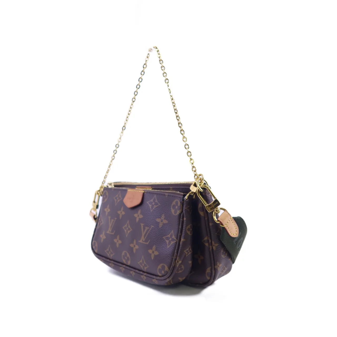 LOUIS VUITTON Multi Pochette M44813 兩用包 塗層帆布 棕色 / 綠色 塗層帆布 中古品B - 縮圖 3