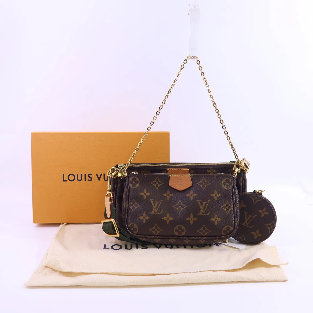 LOUIS VUITTON Multi Pochette M44813 兩用包 塗層帆布 棕色 / 綠色 塗層帆布 中古品B - 縮圖 21