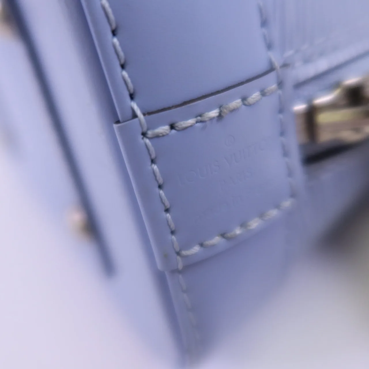 LOUIS VUITTON Alma M59345 兩用包 牛皮 藍色 牛皮 中古品B - 縮圖 14