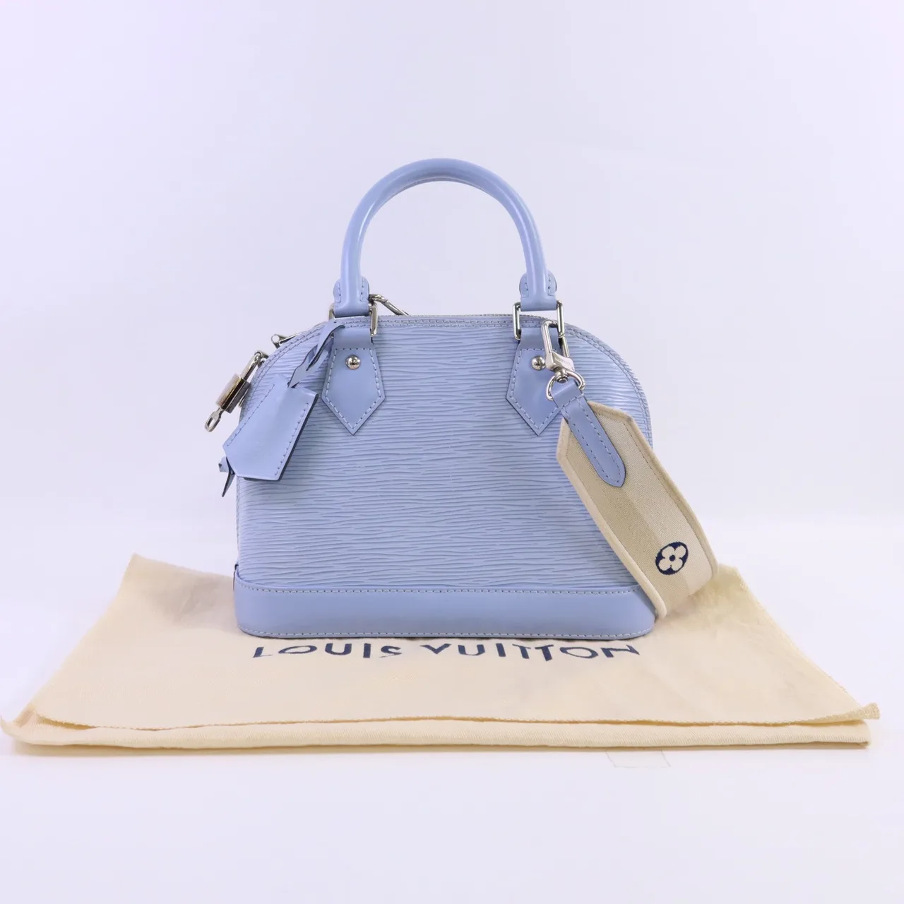 LOUIS VUITTON Alma M59345 兩用包 牛皮 藍色 牛皮 中古品B - 縮圖 19