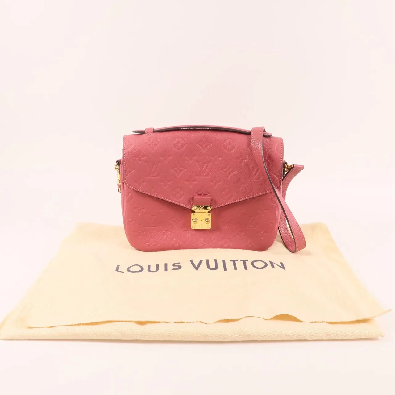 LOUIS VUITTON Pochette Metis M43737 2-Way Bag Calfskin 紅色 Calfskin Rank A - Thumbnail 12