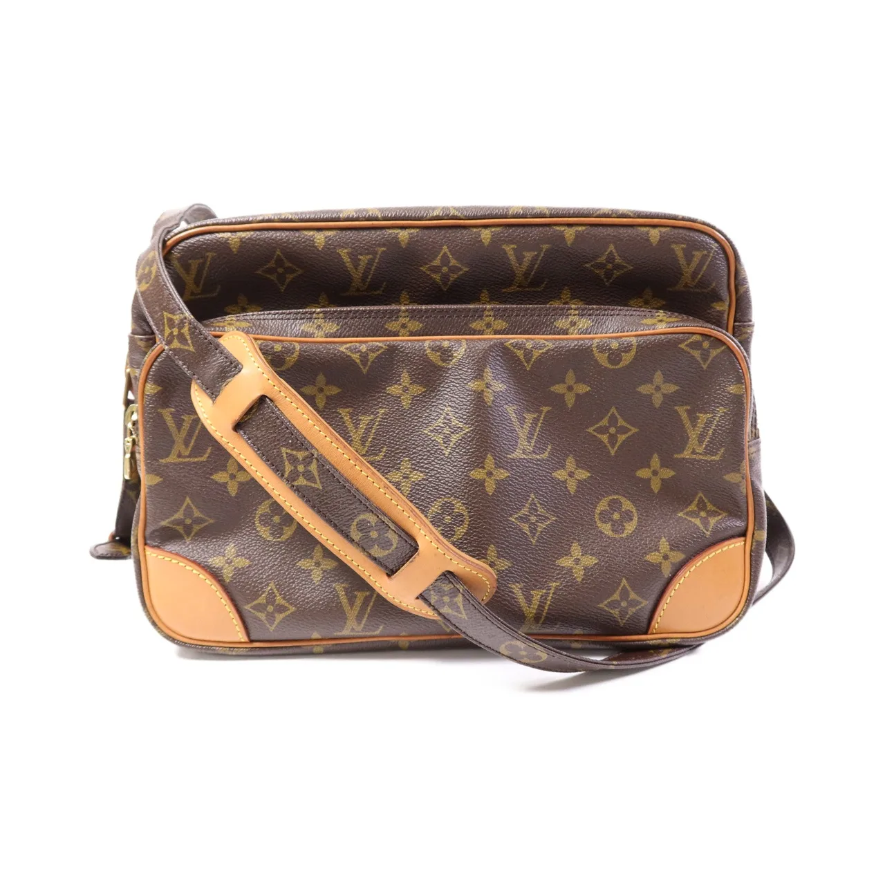 LOUIS VUITTON Nile M45244 Shoulder Bag Coated Canvas 棕色